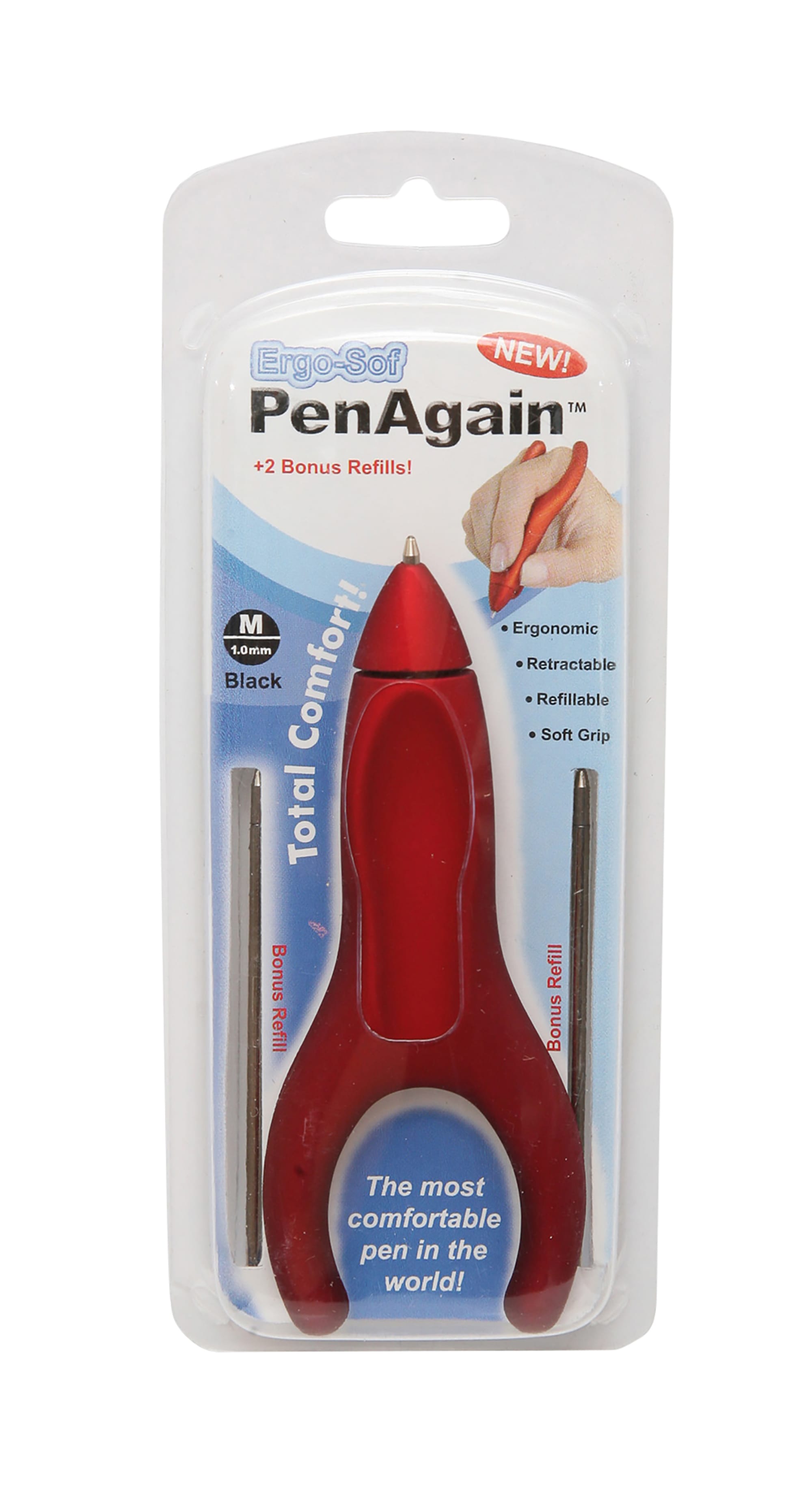 PenAgain ErgoSof Pen Ehlers-Danlos Arthritis Carpal Tunnel Pain Relief RED (00023)