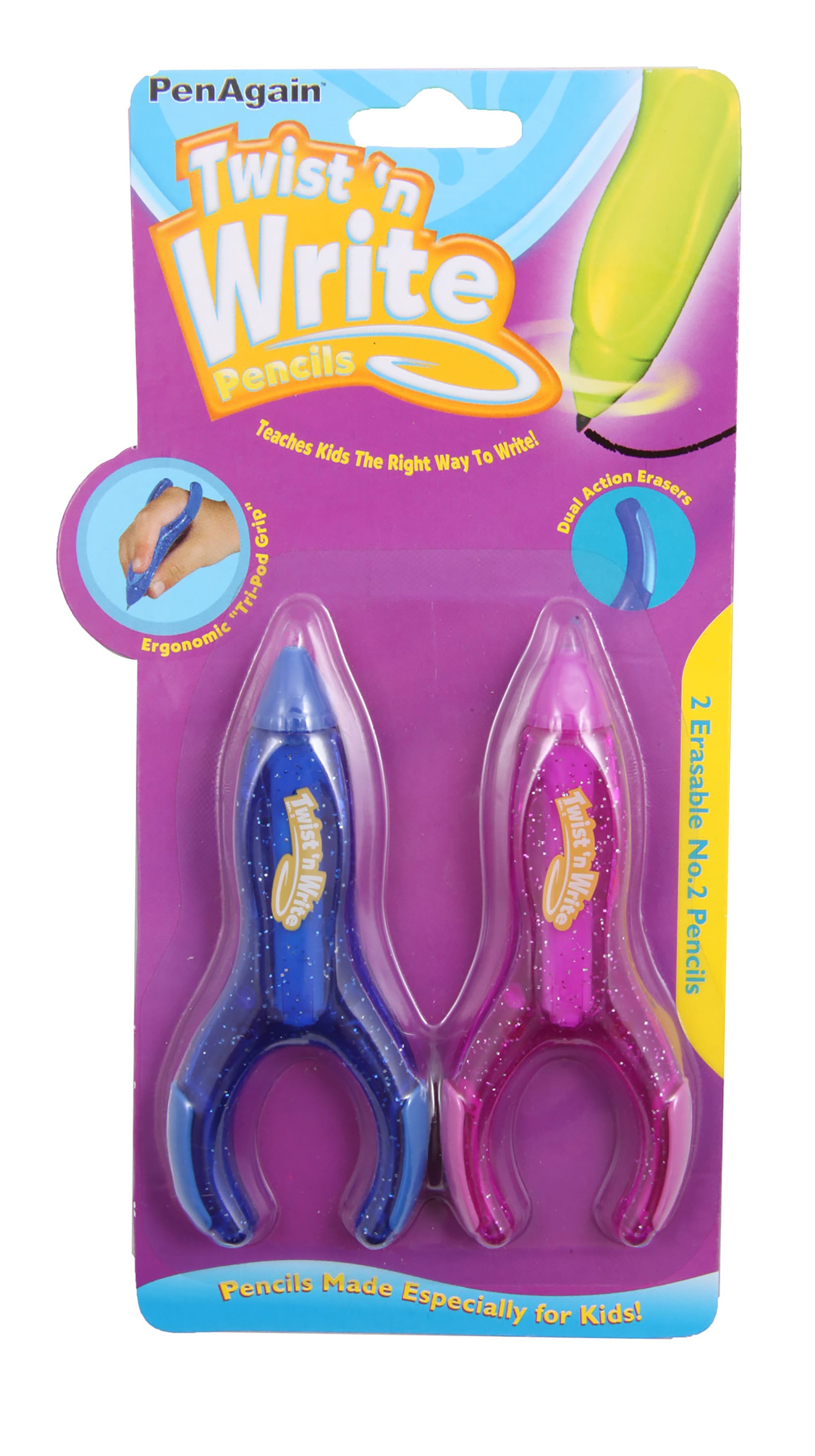 PenAgain Twist 'n Write Mechanical Pencil 2-Pack ASSORTED Colors (00073)