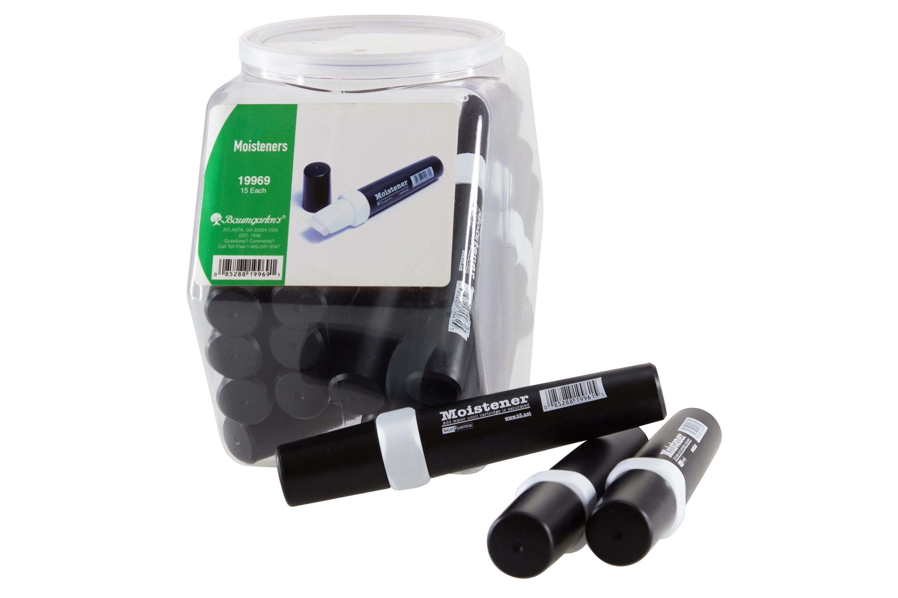 Baumgartens Finger Moistener Hexagonal Tub Display of 15 BLACK (19969)