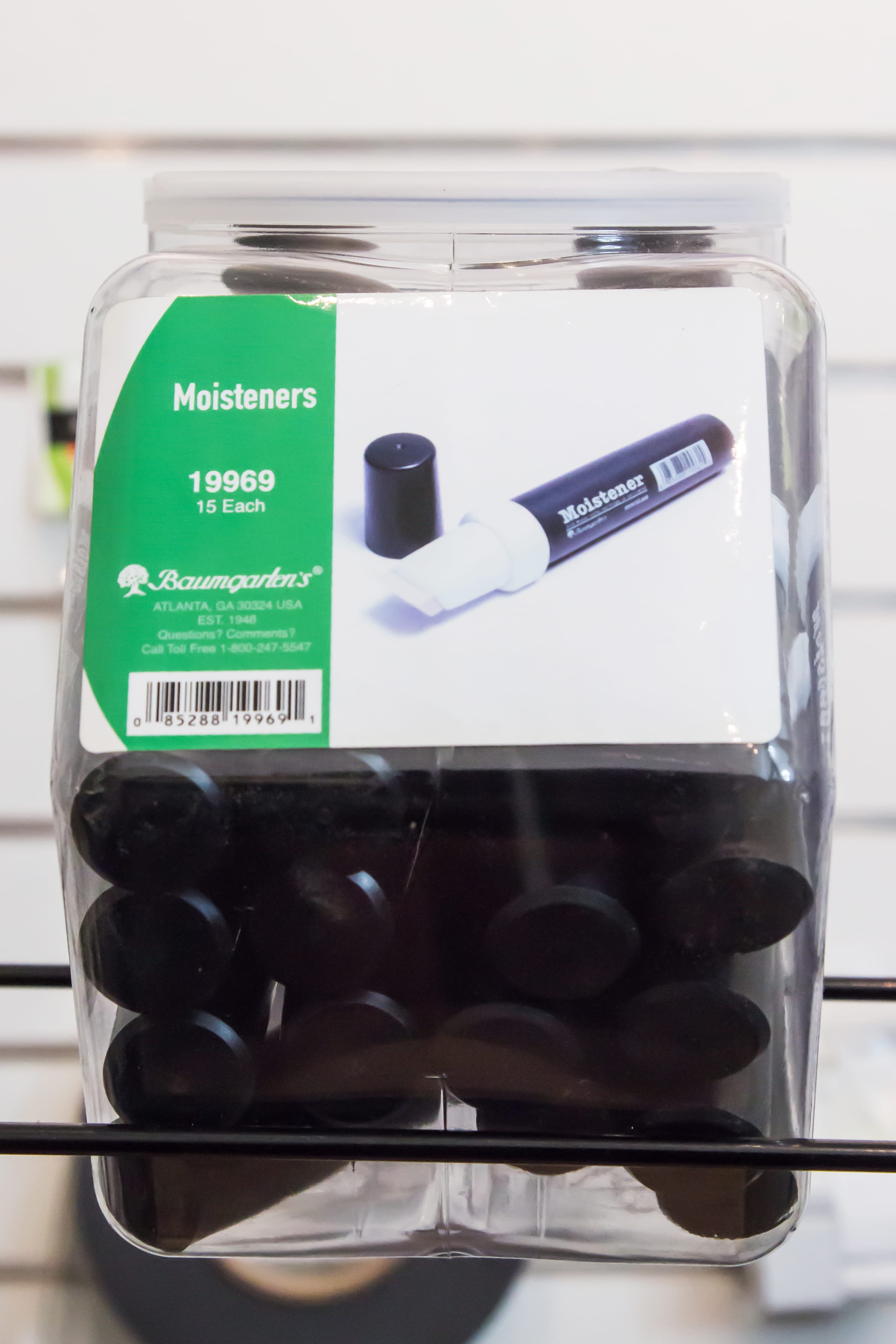 Baumgartens Finger Moistener Hexagonal Tub Display of 15 BLACK (19969)