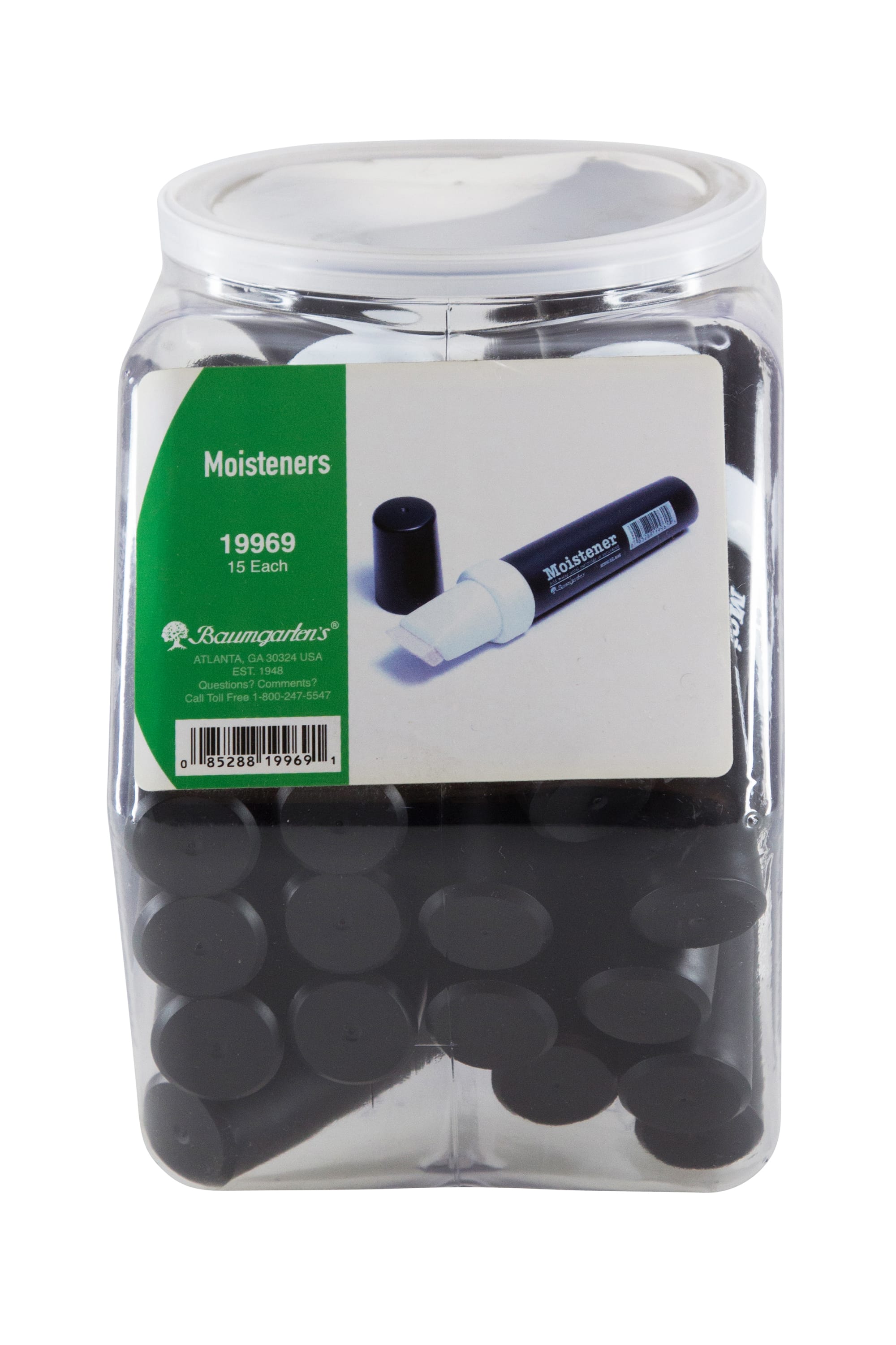 Baumgartens Finger Moistener Hexagonal Tub Display of 15 BLACK (19969)
