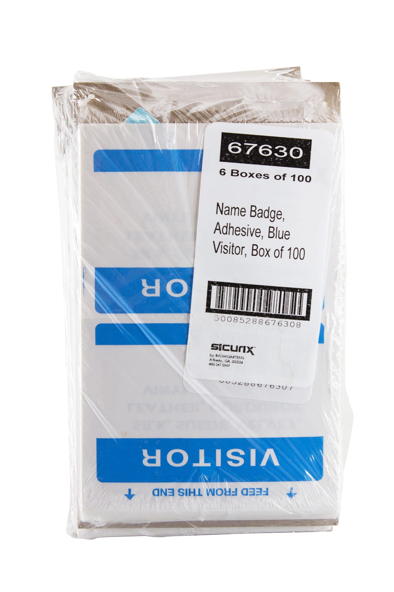 SICURIX Visitor Adhesive Badges 2 Per Sheet 100 Pack WHITE (67630)