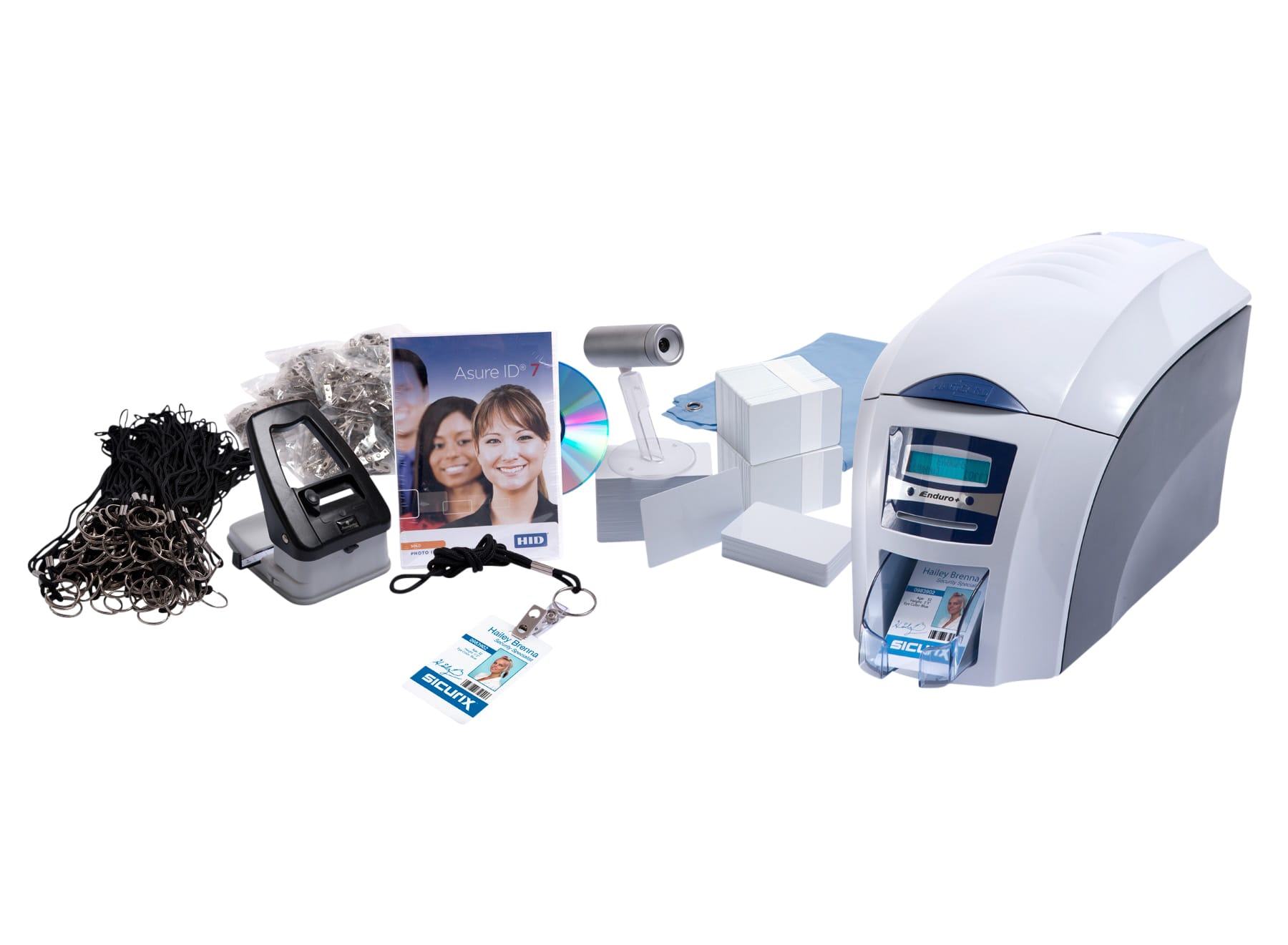 SICURIX Complete Professional Complete ID Printer Kit Single Sided 100 Card Hopper (3633 9001K2)