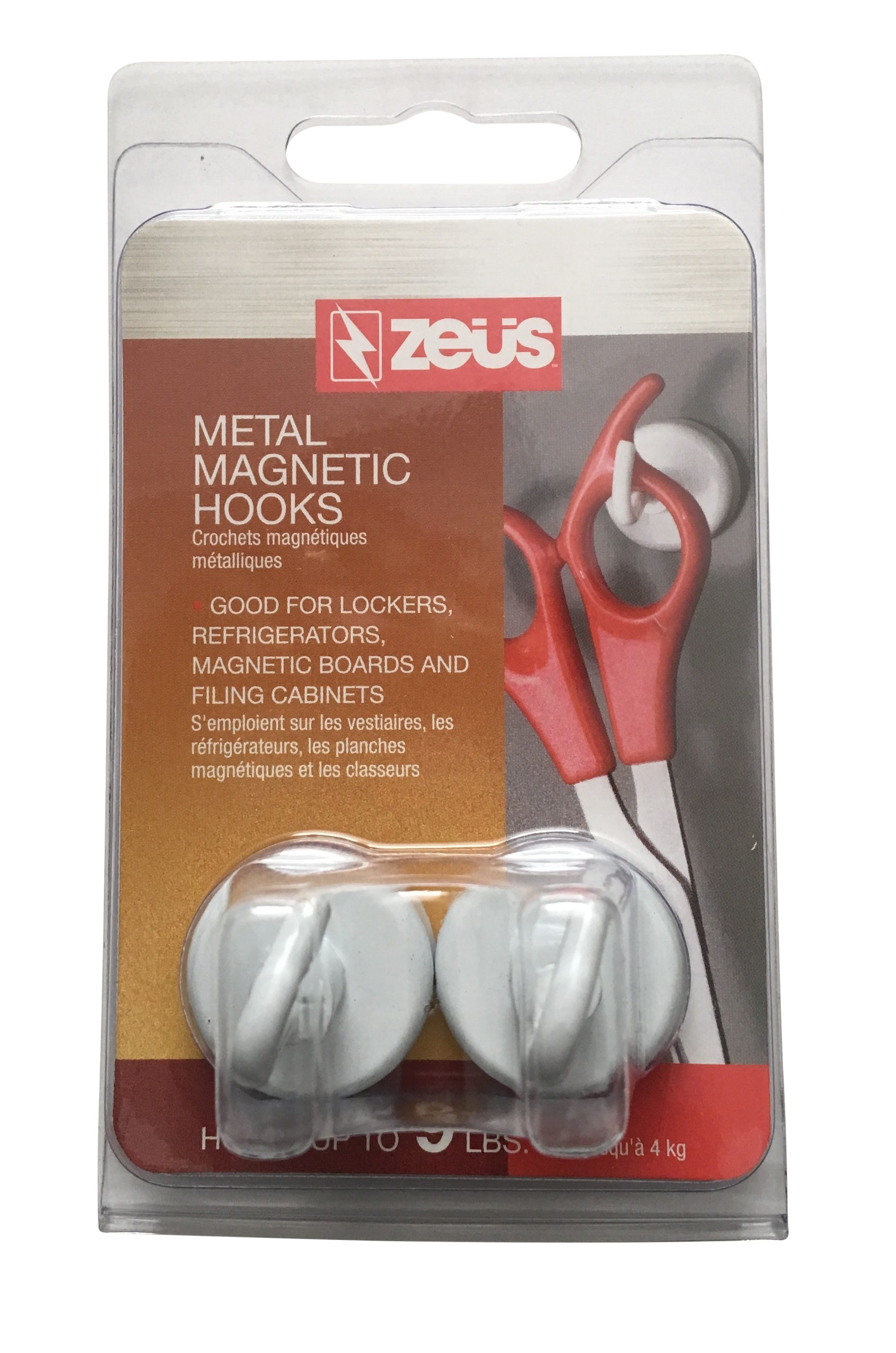 Zeüs Magnetic Hooks 9 lb. 2 Pack WHITE (42400)