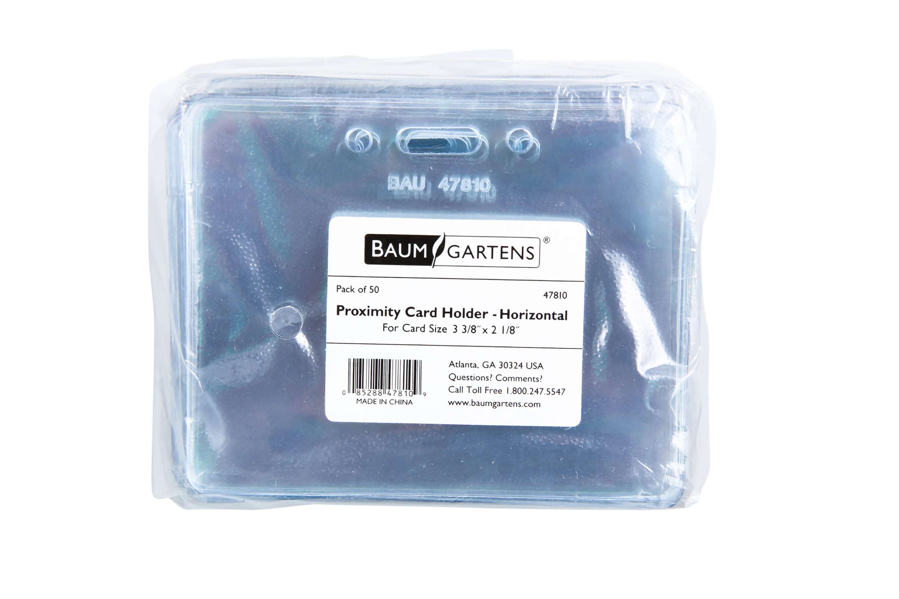 SICURIX Proximity Badge Holders Horizontal 50 Pack CLEAR (47810)
