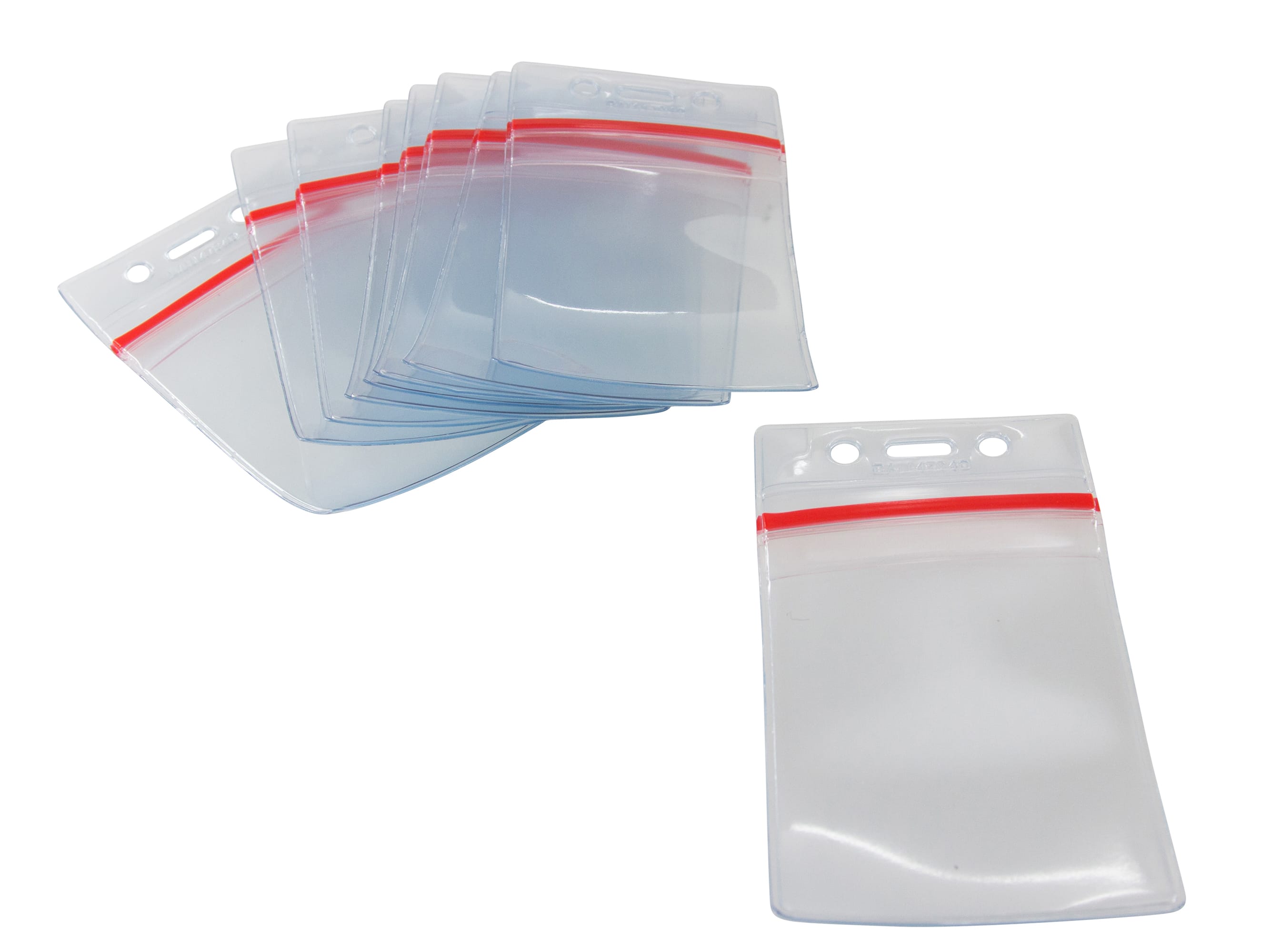 SICURIX Zip Closure Sealable ID Badge Holders Vertical 50 Pack CLEAR (47840)