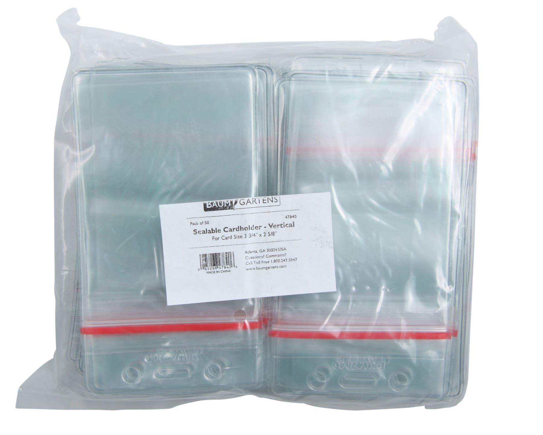 SICURIX Zip Closure Sealable ID Badge Holders Vertical 50 Pack CLEAR (47840)