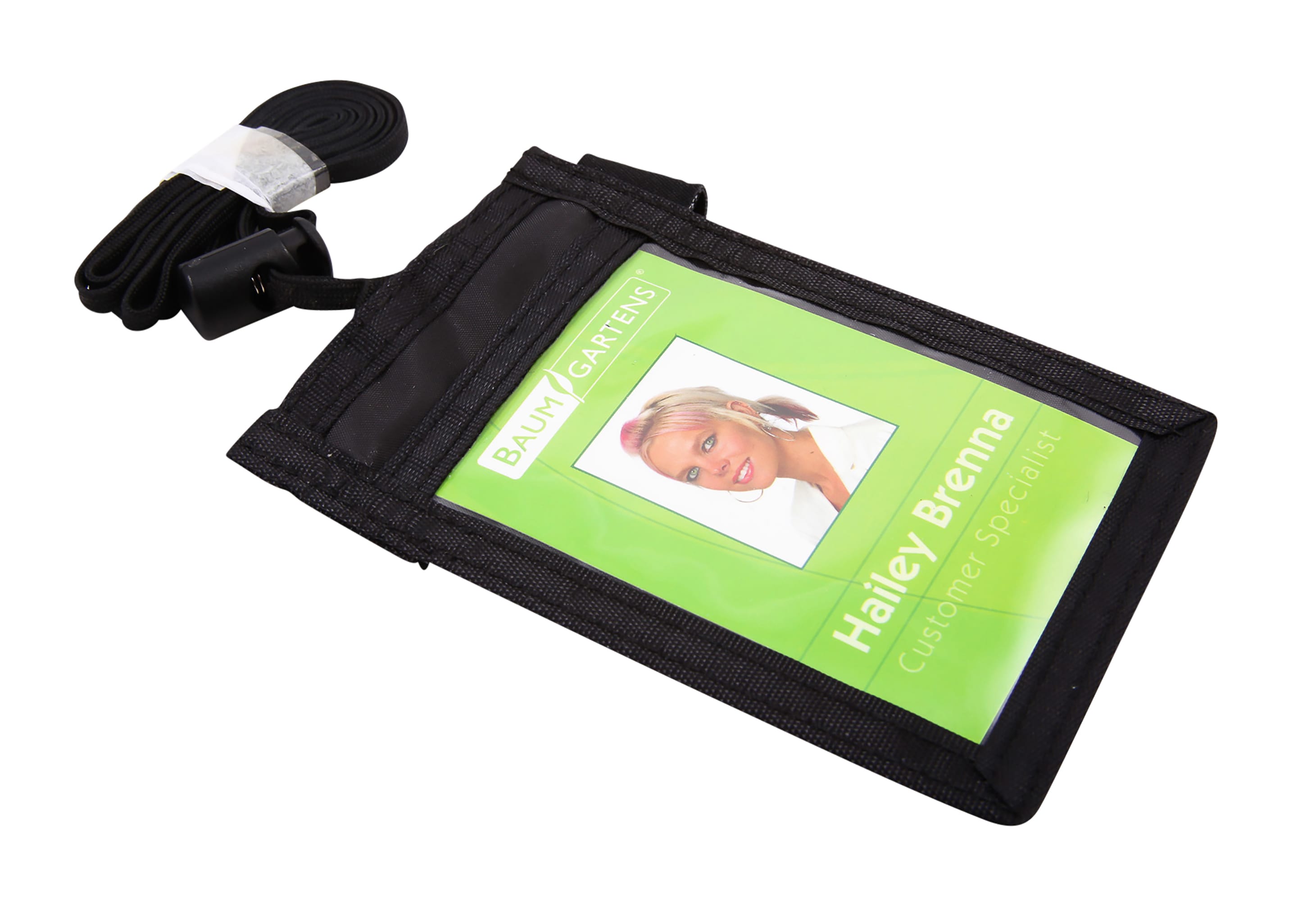 SICURIX ID Neck Pouch Badge Holder Vertical Adjustable Cord BLACK (55120)