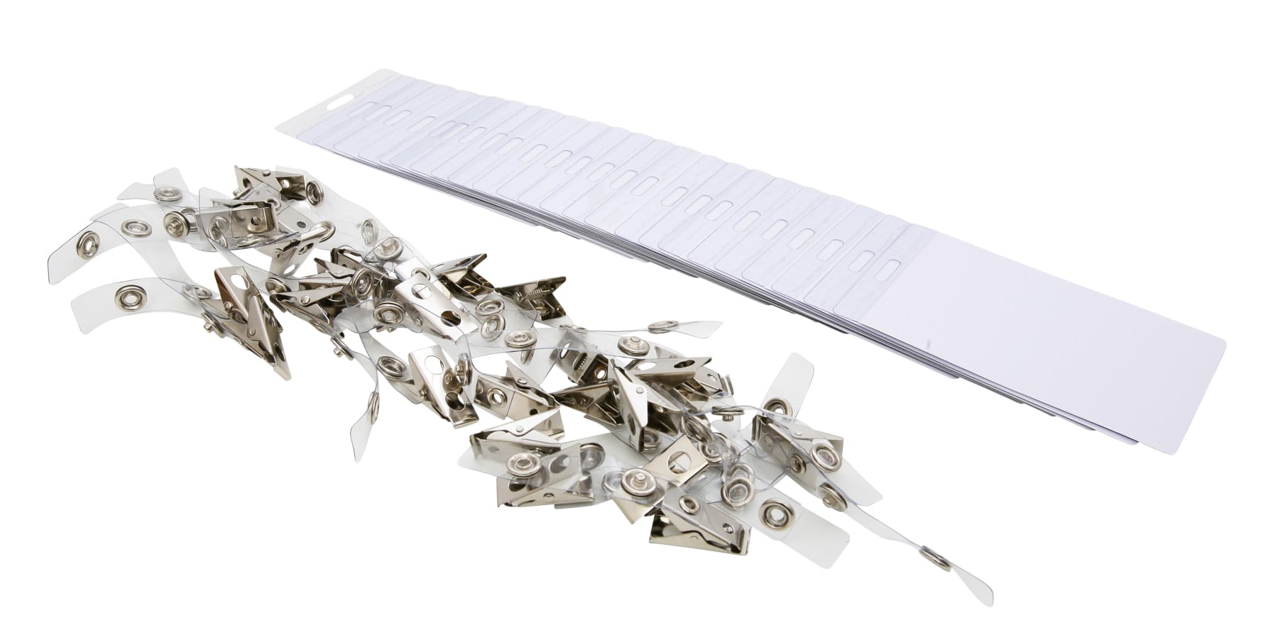 SICURIX Self Laminating Badge Holders Vertical Clip 25 Pack CLEAR (62926)