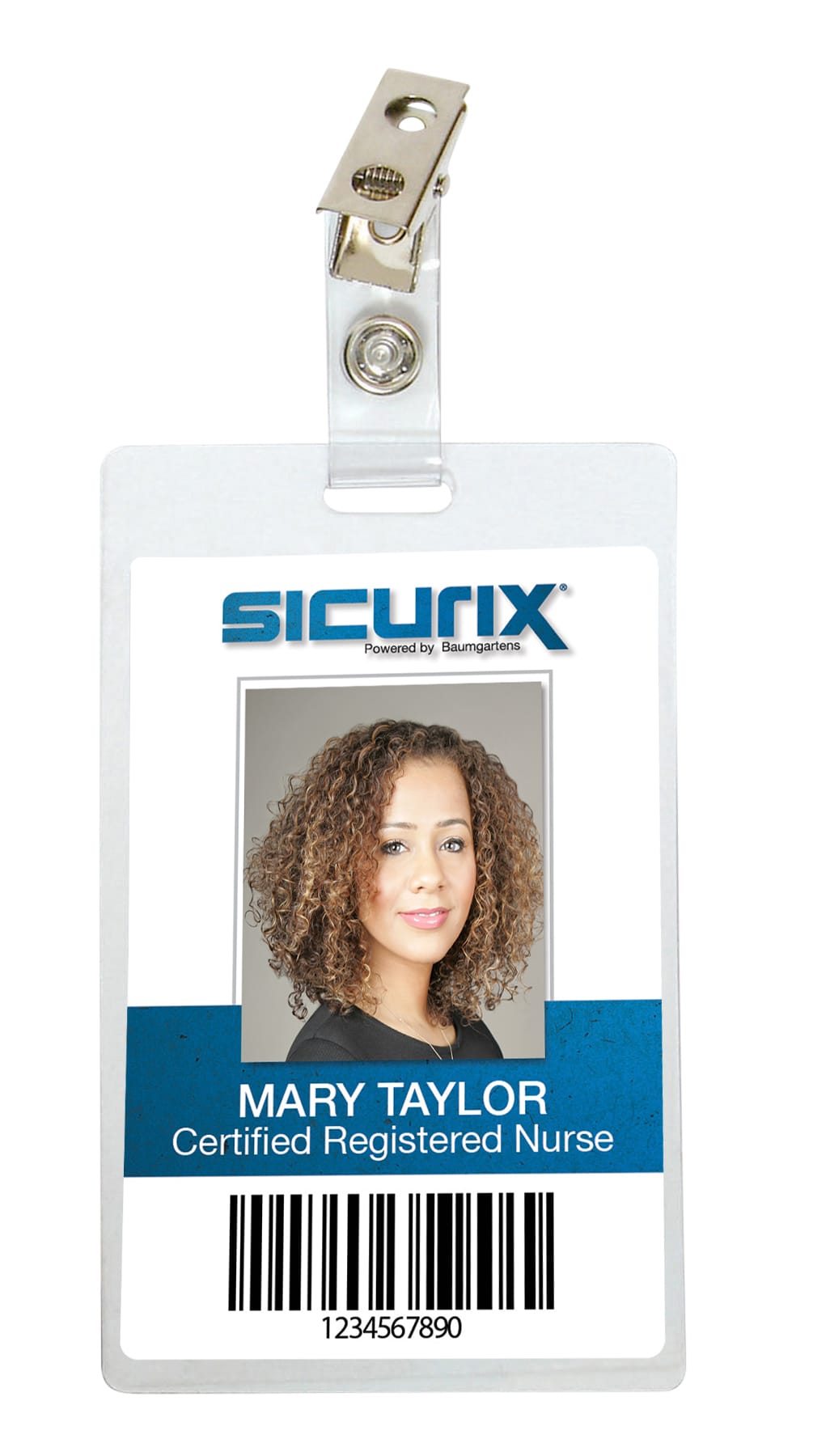 SICURIX Self Laminating Badge Holders Vertical Clip 25 Pack CLEAR (62926)