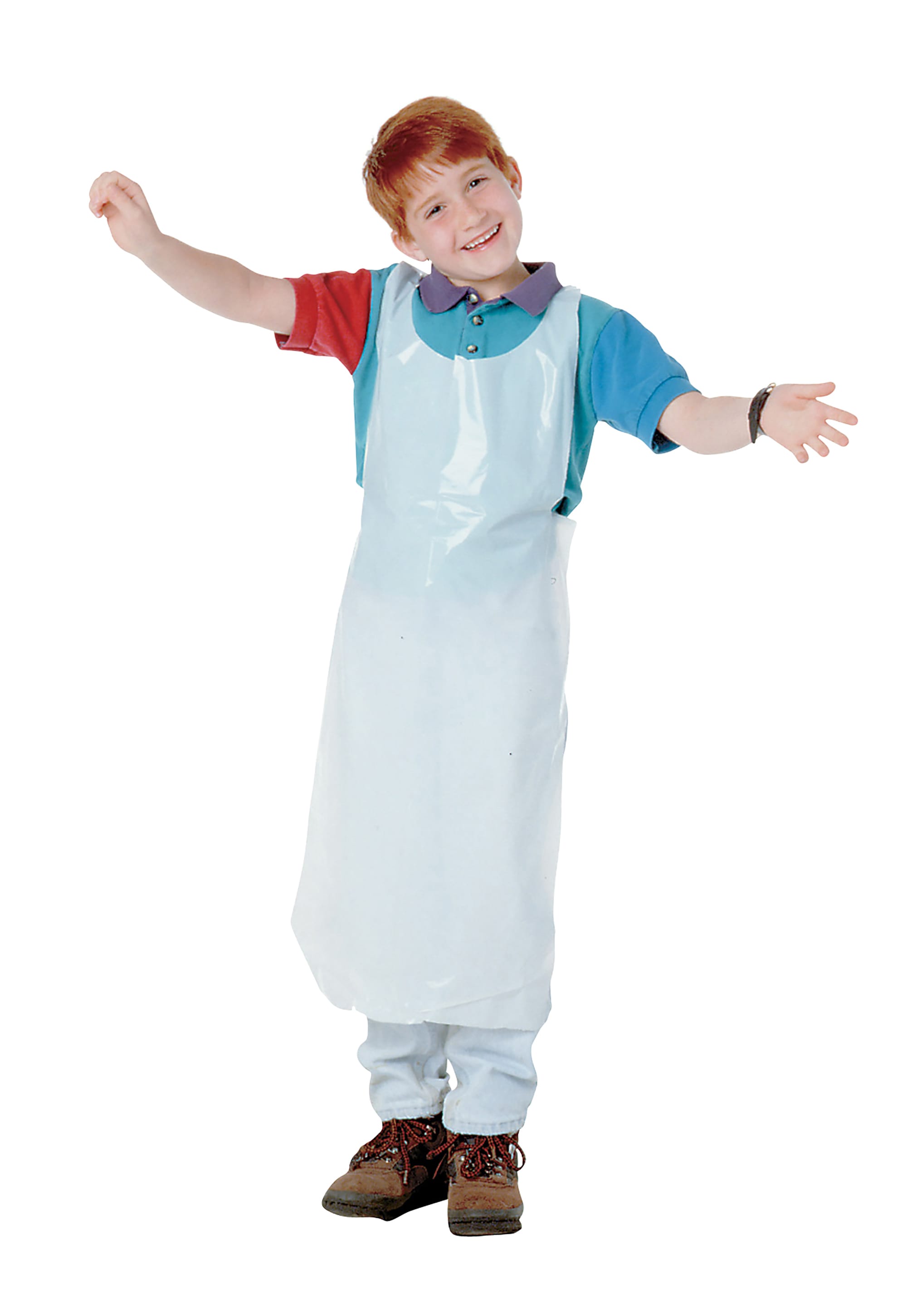 Baumgartens Bib Style Kids Disposable Aprons 100 Pack WHITE (64620)