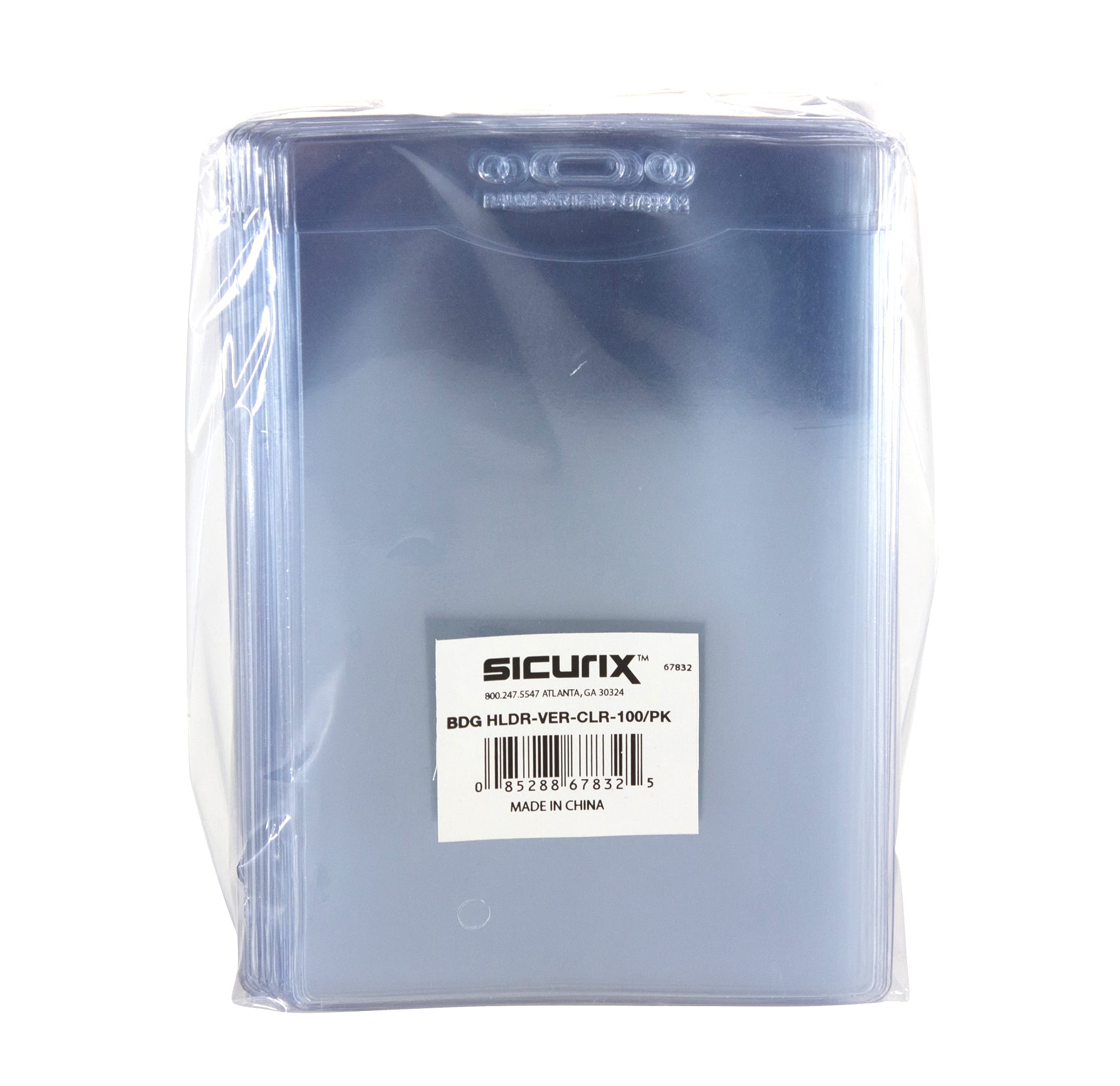 SICURIX Badge Holder Vertical 4.5 x 6.75" Pre-Punched 100/pack (67832)