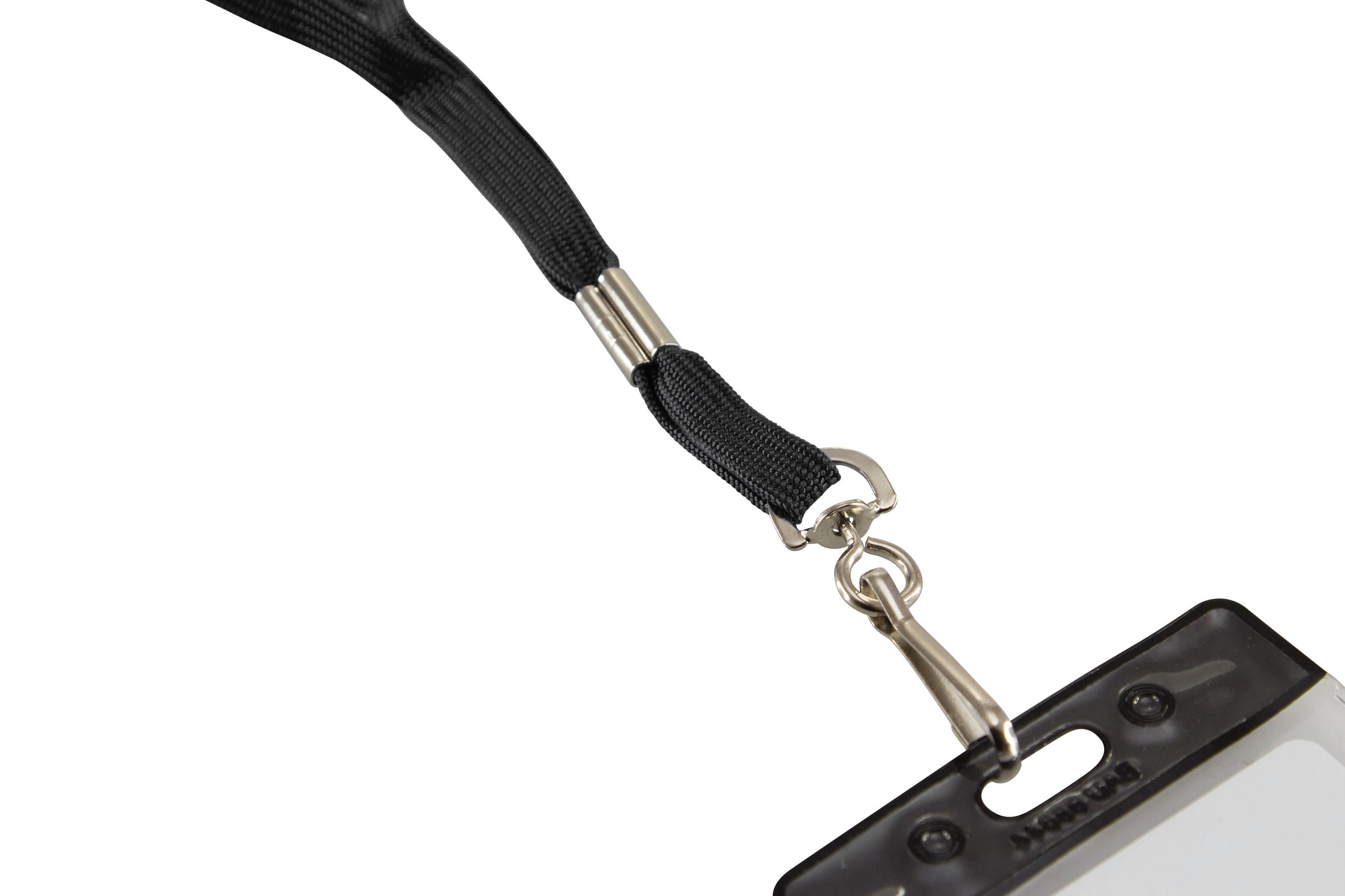 SICURIX Standard Lanyards Hook Flat Style 100 Pack BLACK (65619)
