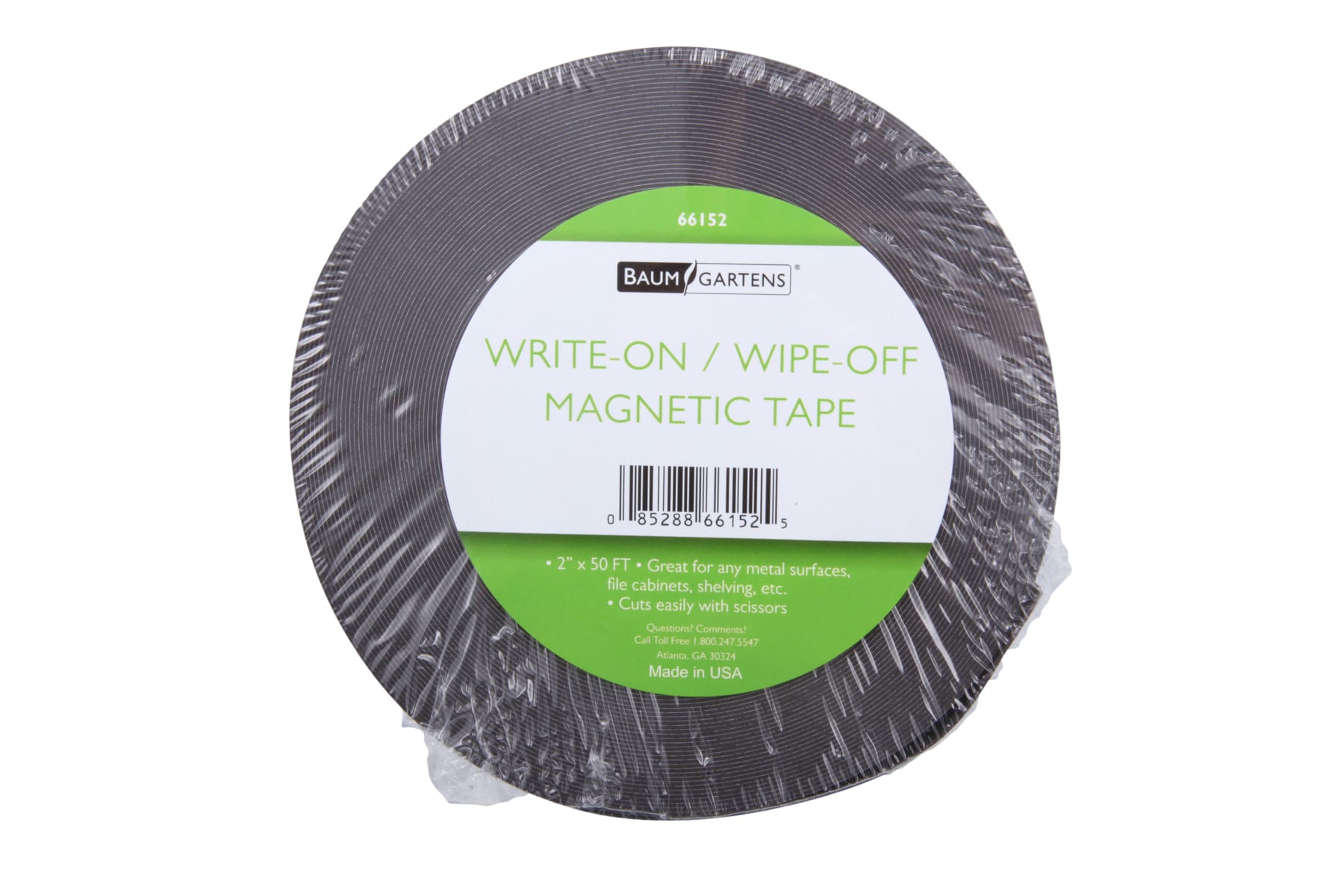 Zeüs Write On/Wipe Off Magnetic Label Tape 50' x 2" WHITE (66152)