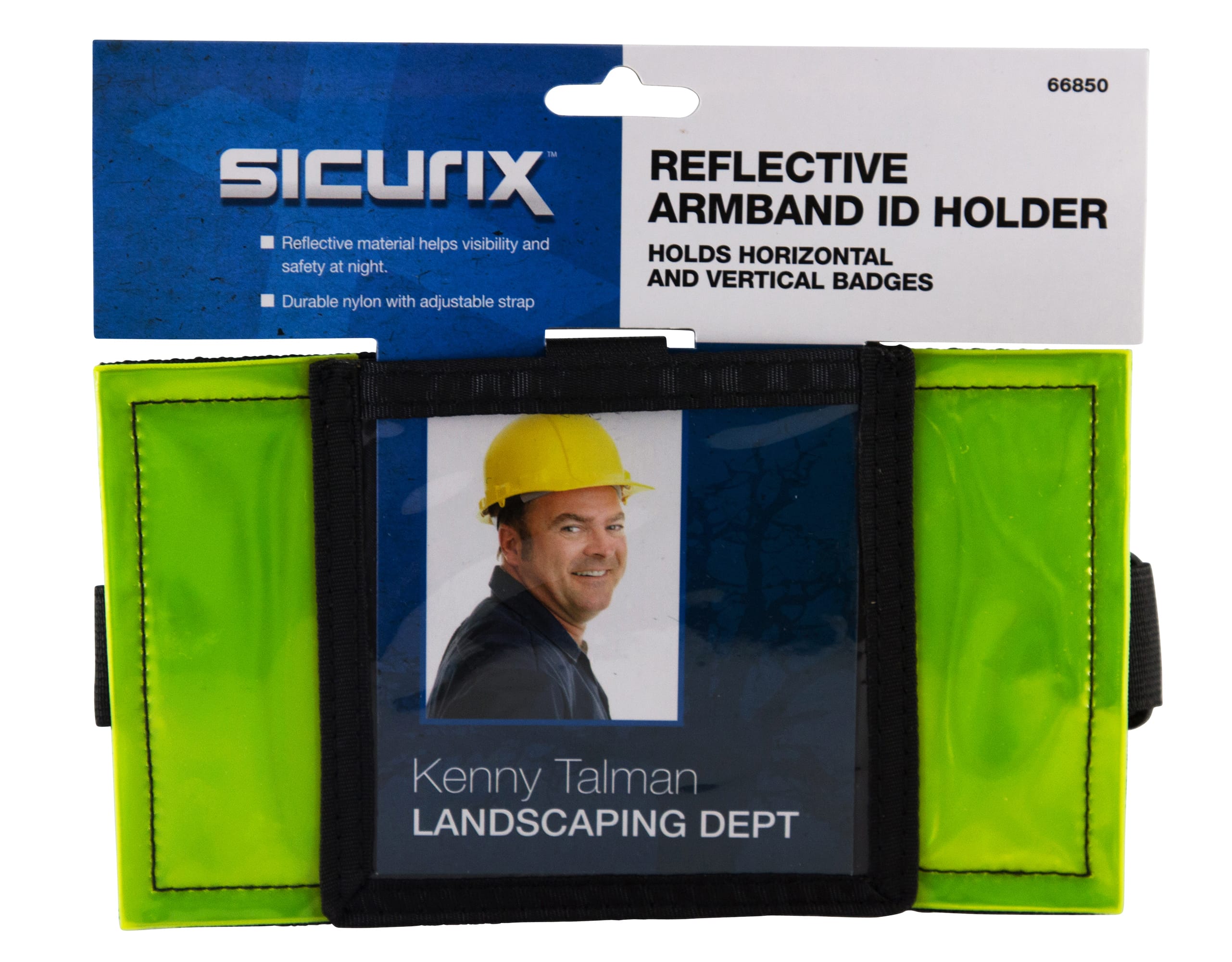 SICURIX Reflective Safety Armband Badge Holder Horizontal BLACK (66850)