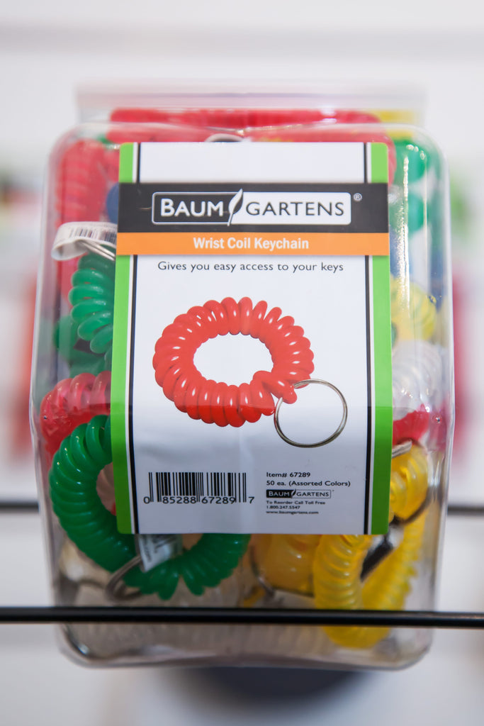 Baumgartens Wrist Coil Key Chain Tub Display - 50