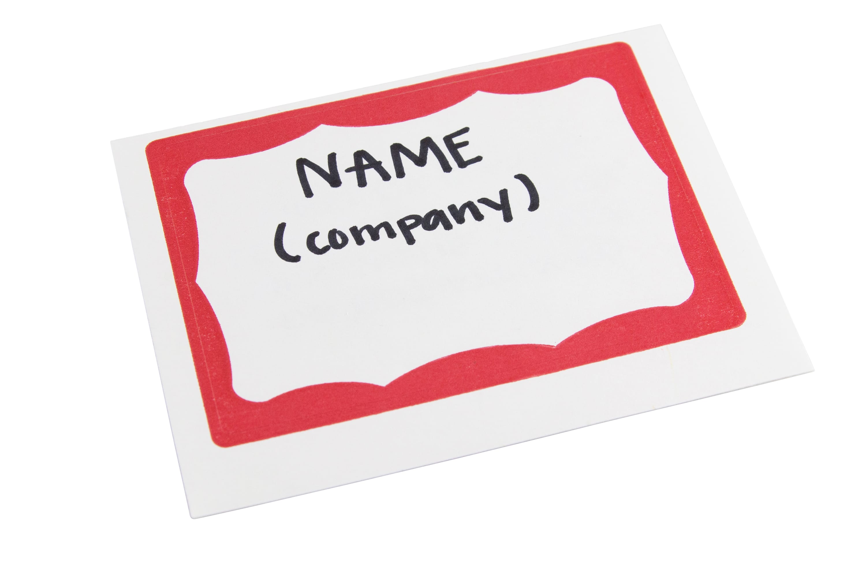 SICURIX RED Border Adhesive Badges 8 Per Sheet 200 Pack WHITE (67652)