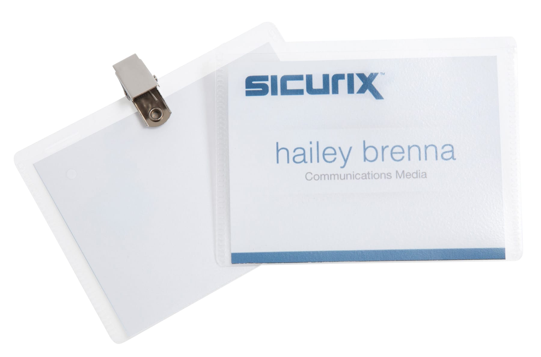 SICURIX Clip Style Printable Badge Kit 4" x 3" Horizontal 50 Pack (67673)