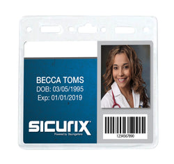 SICURIX Standard Badge Holders Horizontal 50 Pack CLEAR (67830)