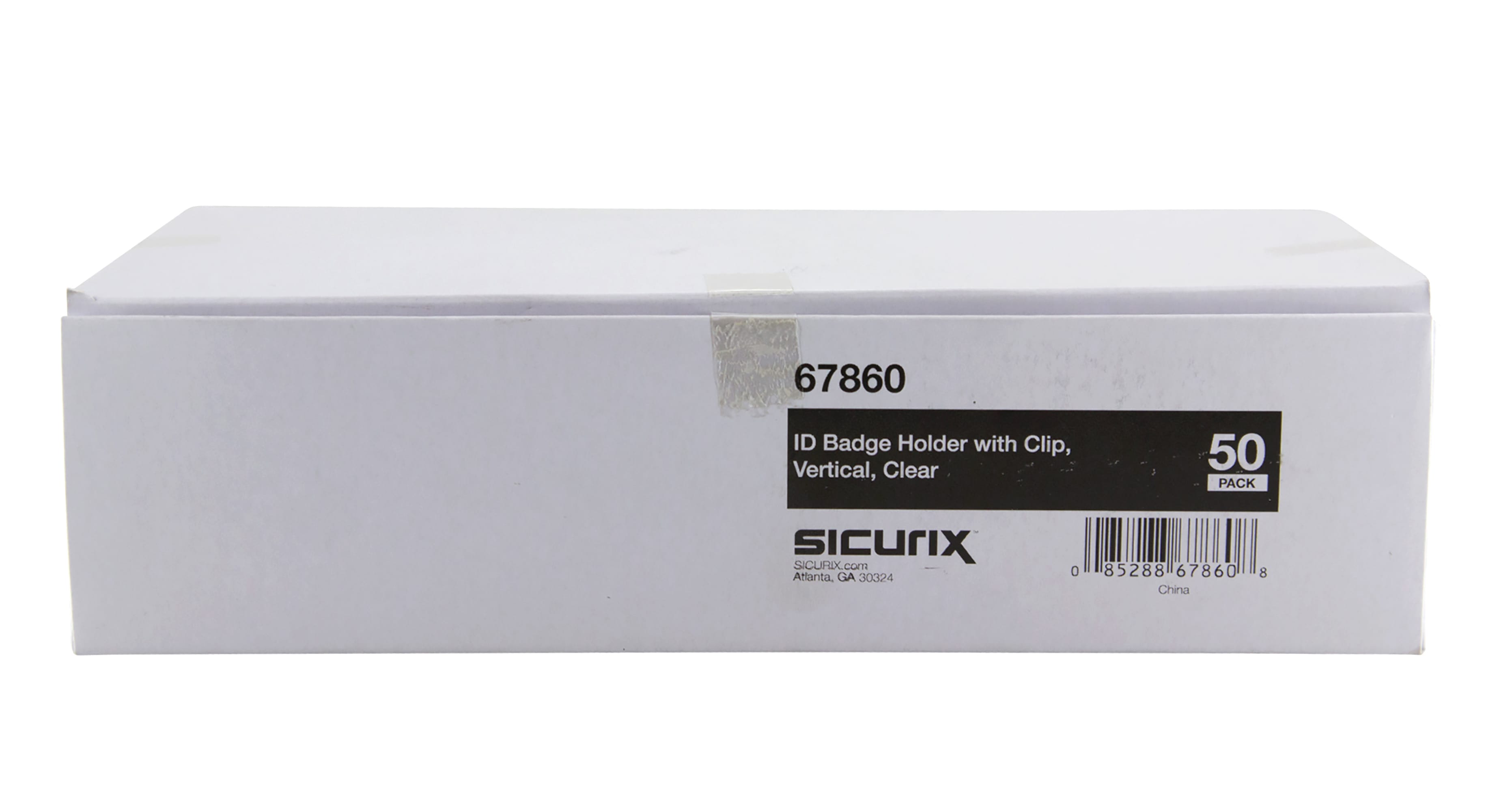 SICURIX Standard Badge Holders Vertical Clip 50 Pack CLEAR (67860)