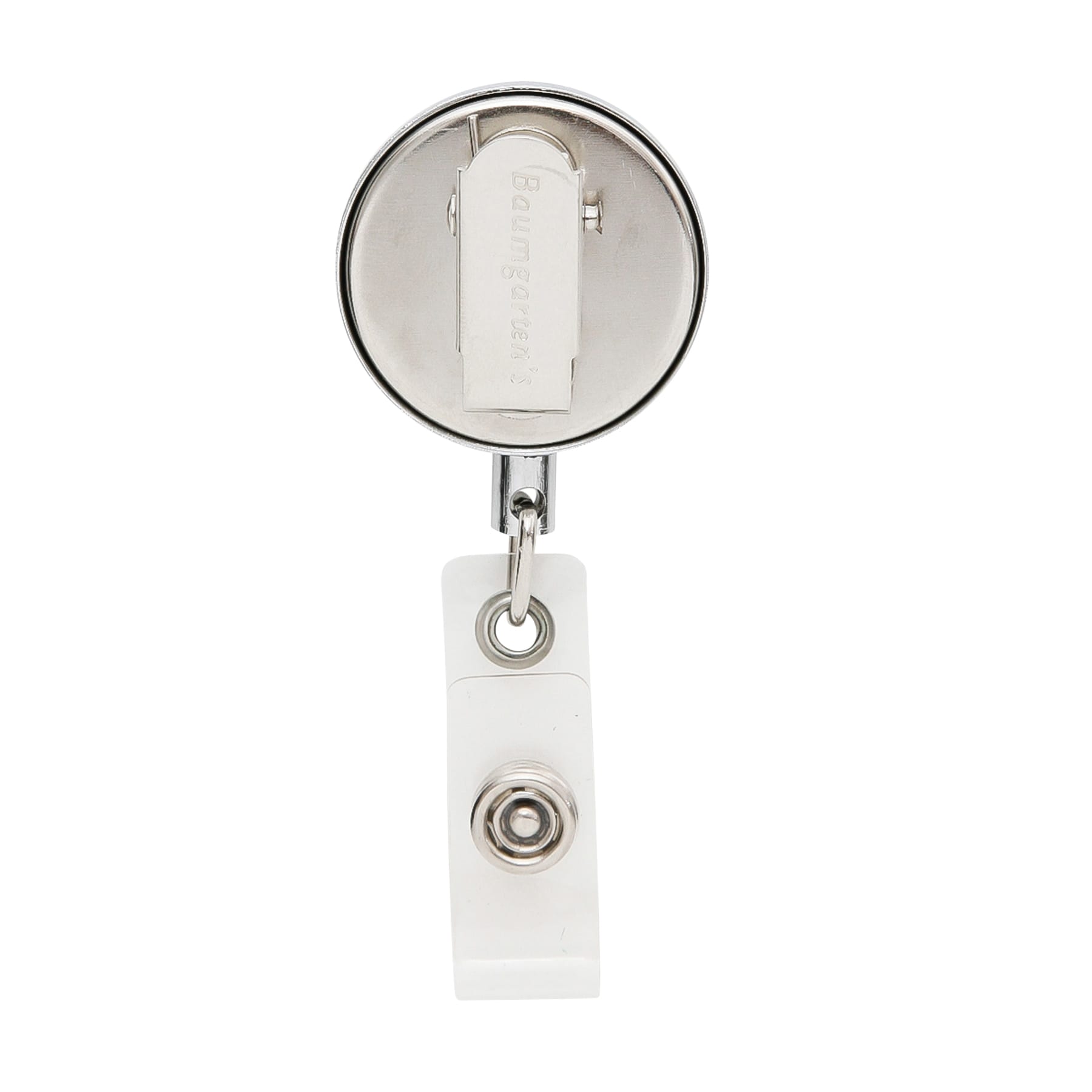 SICURIX Standard ID Badge Reel Round Swivel Spring Clip Strap CHROME (68670)