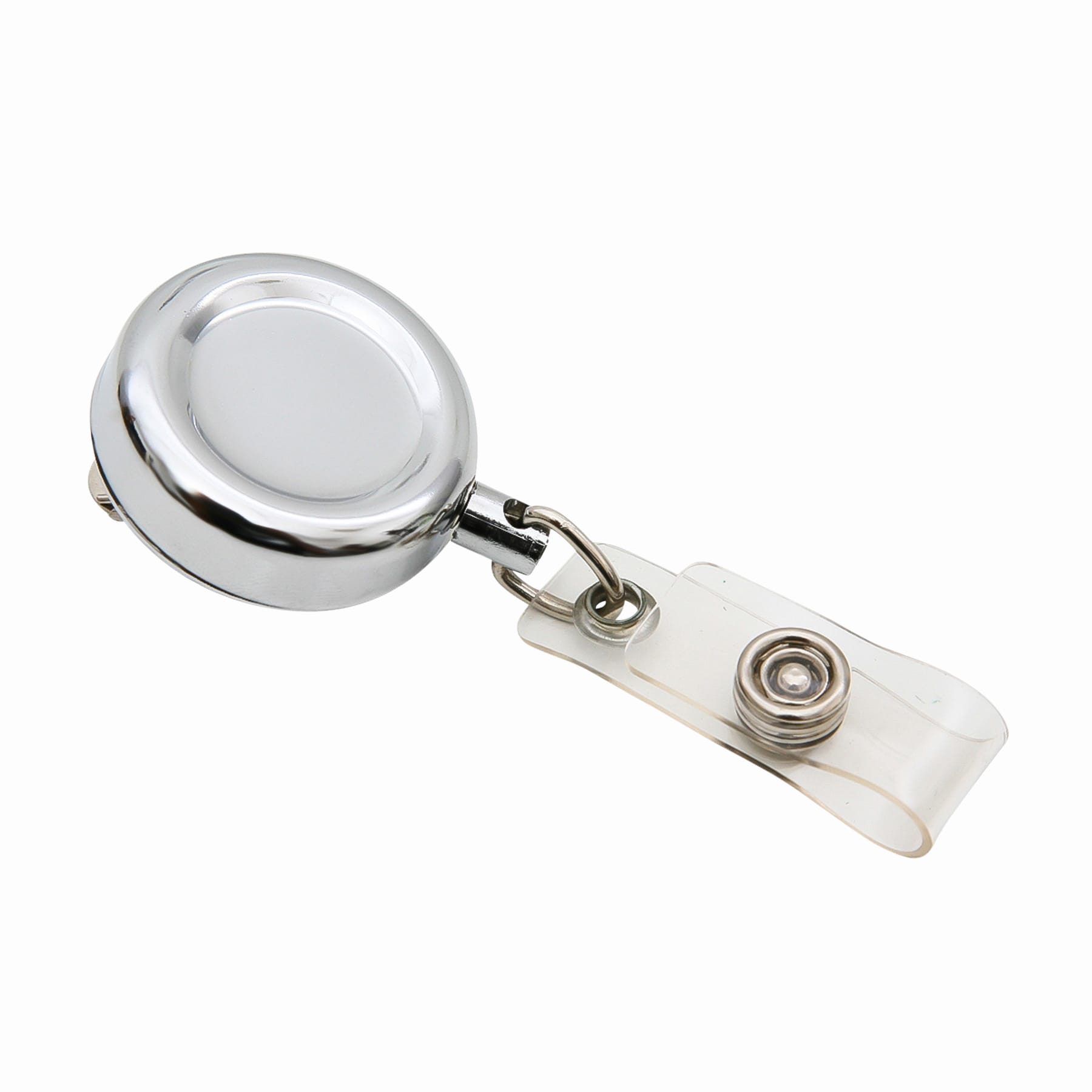 SICURIX Standard ID Badge Reel Round Swivel Spring Clip Strap CHROME (68670)