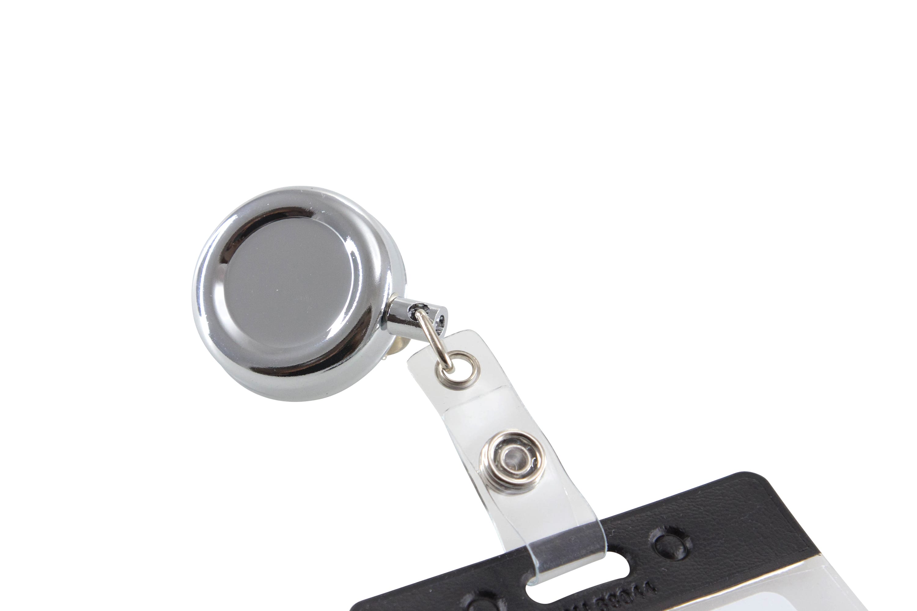 SICURIX Standard ID Badge Reel Round Swivel Spring Clip Strap CHROME (68670)