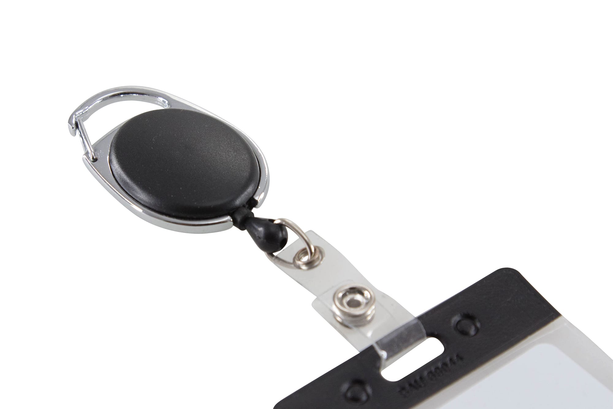 SICURIX Quick Clip ID Badge Reels Oval Strap BLACK (68754)