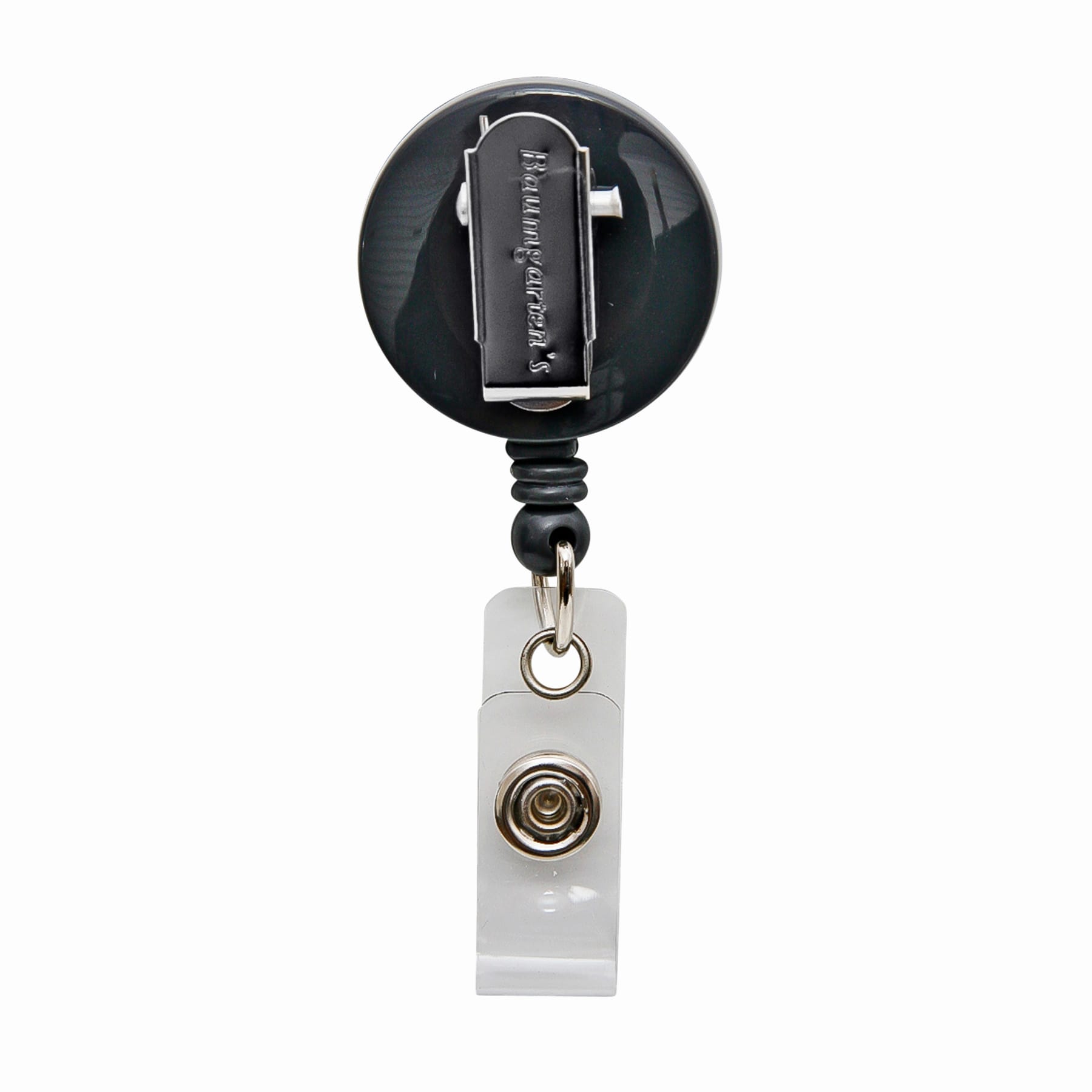 SICURIX Standard ID Badge Reel Round Swivel Spring Clip Strap BLACK (68844)