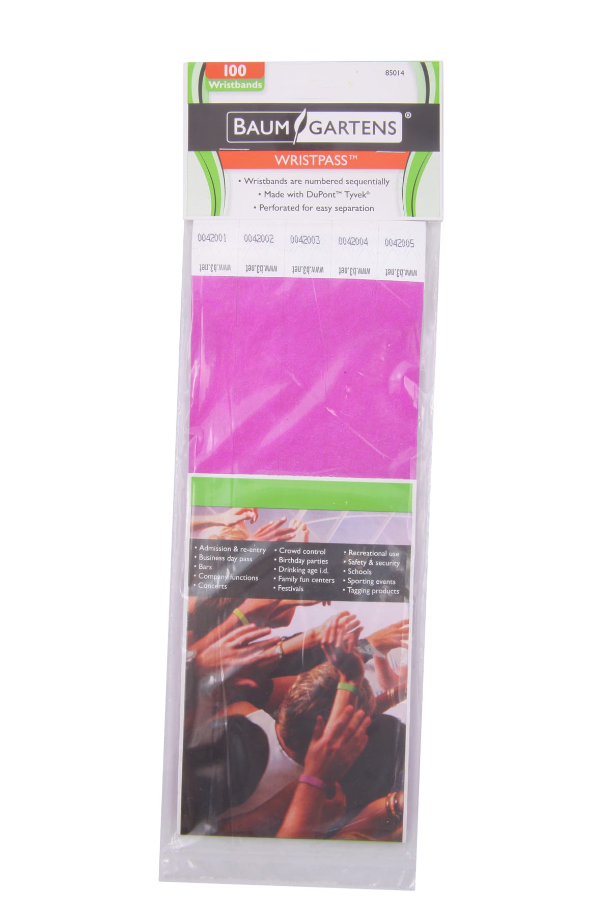 SICURIX Sequentially Numbered Security Wristbands 100 Pack PURPLE (85014)