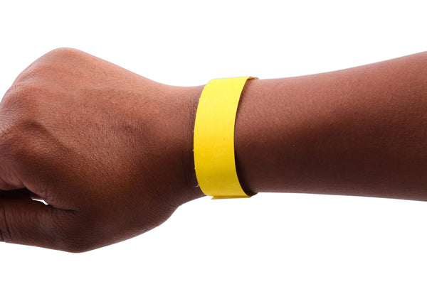 SICURIX Sequentially Numbered Security Wristbands 100 Pack YELLOW