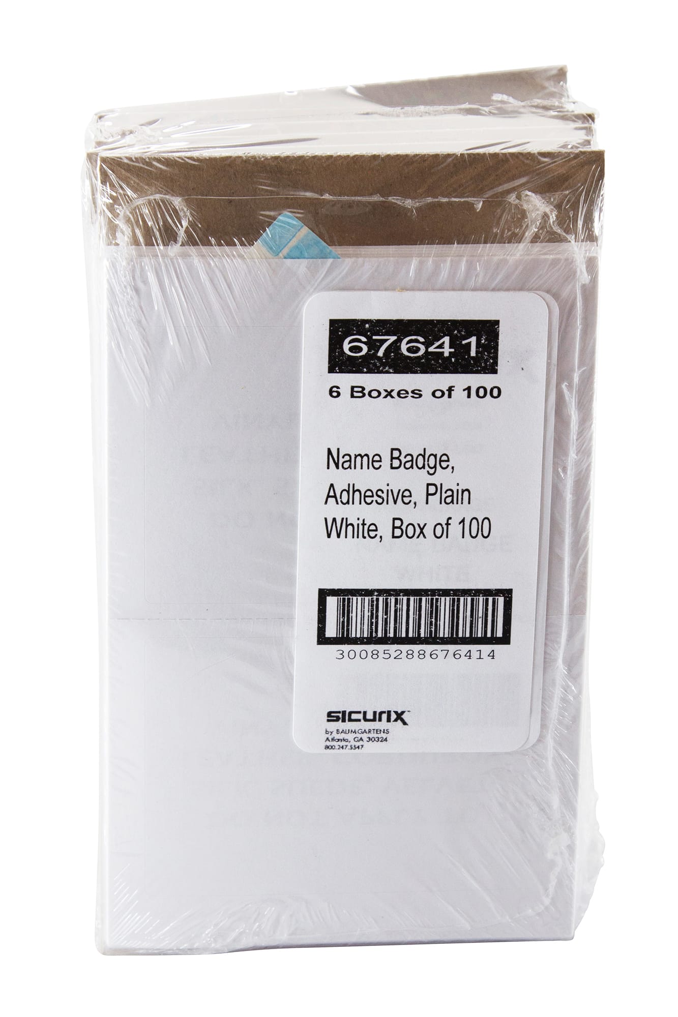 SICURIX Plain WHITE Adhesive Badges 2 Per Sheet 100 Pack WHITE (67641)