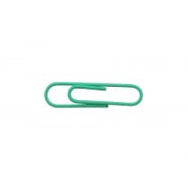 Baumgartens Vinyl Coated Paper Clips #1 Standard Size 100 Pack GREEN (ES-5060)