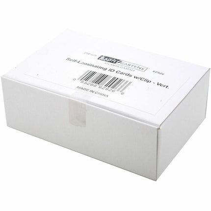 SICURIX Self Laminating Badge Holders Vertical Clip 25 Pack CLEAR (62926)