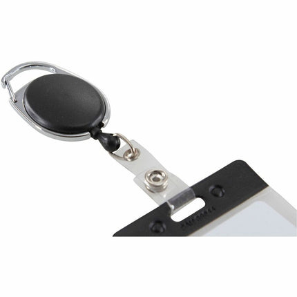 SICURIX Quick Clip ID Badge Reels Oval Strap BLACK (68754)