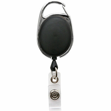 SICURIX Quick Clip ID Badge Reels Oval Strap BLACK (68754)