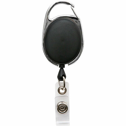 SICURIX Quick Clip ID Badge Reels Oval Strap BLACK (68754)