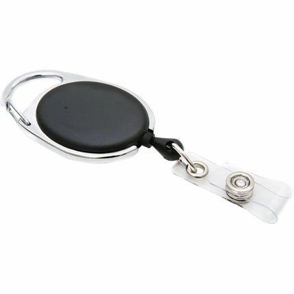 SICURIX Quick Clip ID Badge Reels Oval Strap BLACK (68754)