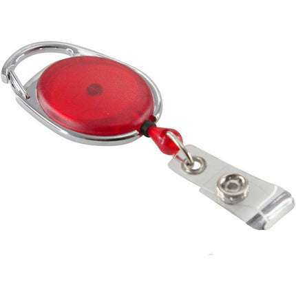 SICURIX Quick Clip ID Badge Reels Oval Strap 3 Pack RED BLUE Smoke (68769)