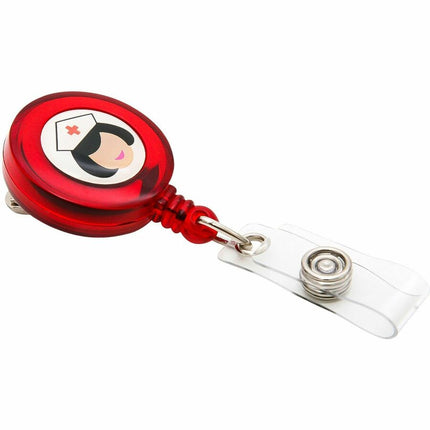 SICURIX Nurse ID Badge Reels Round Belt Clip Strap ASSORTED Colors (68630)