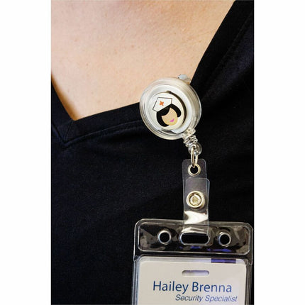 SICURIX Nurse ID Badge Reels Round Belt Clip Strap ASSORTED Colors (68630)