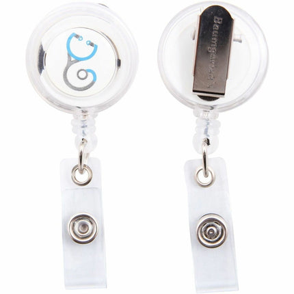 SICURIX Stethescope ID Badge Reels Round Swivel Spring Clip Strap ASSORTED Colors (68640)
