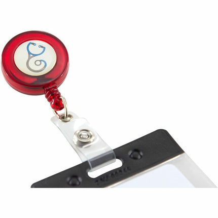 SICURIX Stethescope ID Badge Reels Round Swivel Spring Clip Strap ASSORTED Colors (68640)