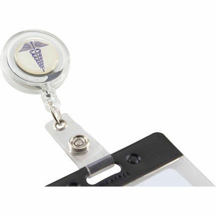 SICURIX Caduceus ID Badge Reels Round Swivel Spring Clip Strap ASSORTED Colors (68650)