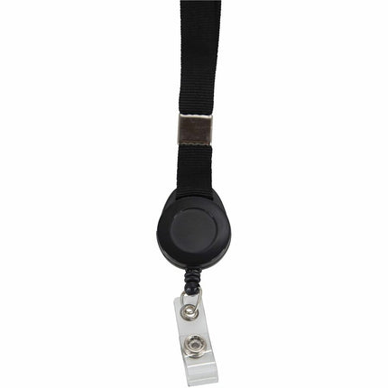 SICURIX Badge Reel Lanyards Badge Reel Flat Style 12 Pack BLACK (68979)
