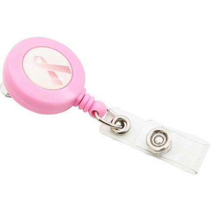 SICURIX Breast Cancer Awareness ID Badge Reels Round Belt Clip Strap PINK (68590)