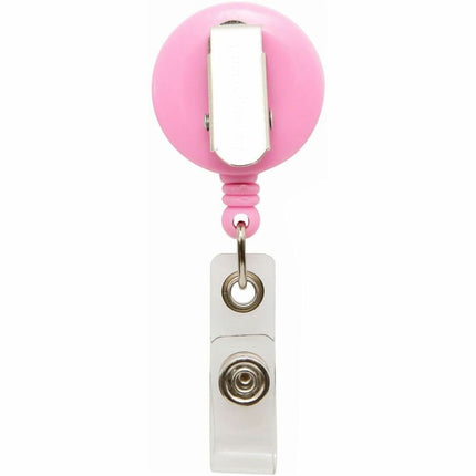SICURIX Breast Cancer Awareness ID Badge Reels Round Belt Clip Strap PINK (68590)