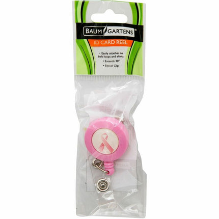 SICURIX Breast Cancer Awareness ID Badge Reels Round Belt Clip Strap PINK (68590)