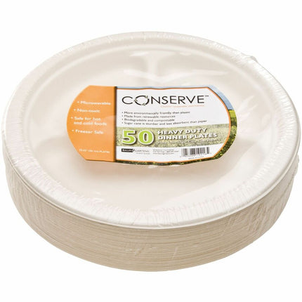 CONSERVE 10.25" 3 Compartment Plates 10.25" 50 Pack OFF WHITE (10216)