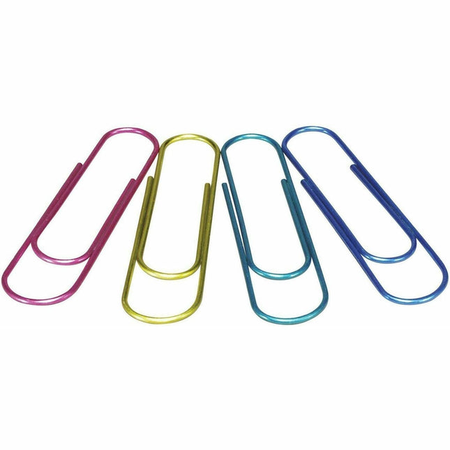 Baumgartens Metallic Vinyl Coated Paper Clips 4" ASSORTED Colors (26740)